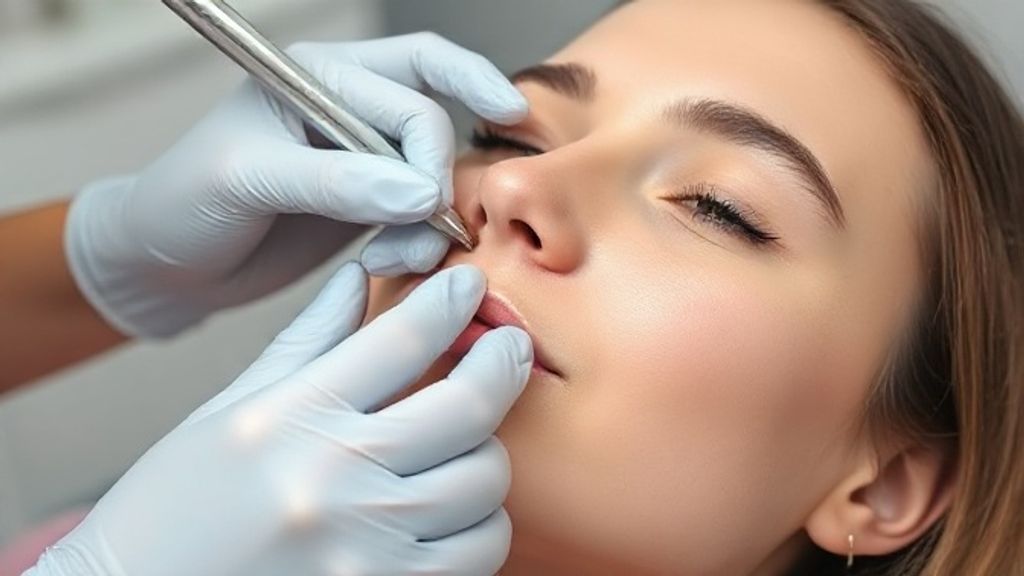 Profissional de estética aplicando a técnica de limpeza de pele com extração de cravos em paciente.