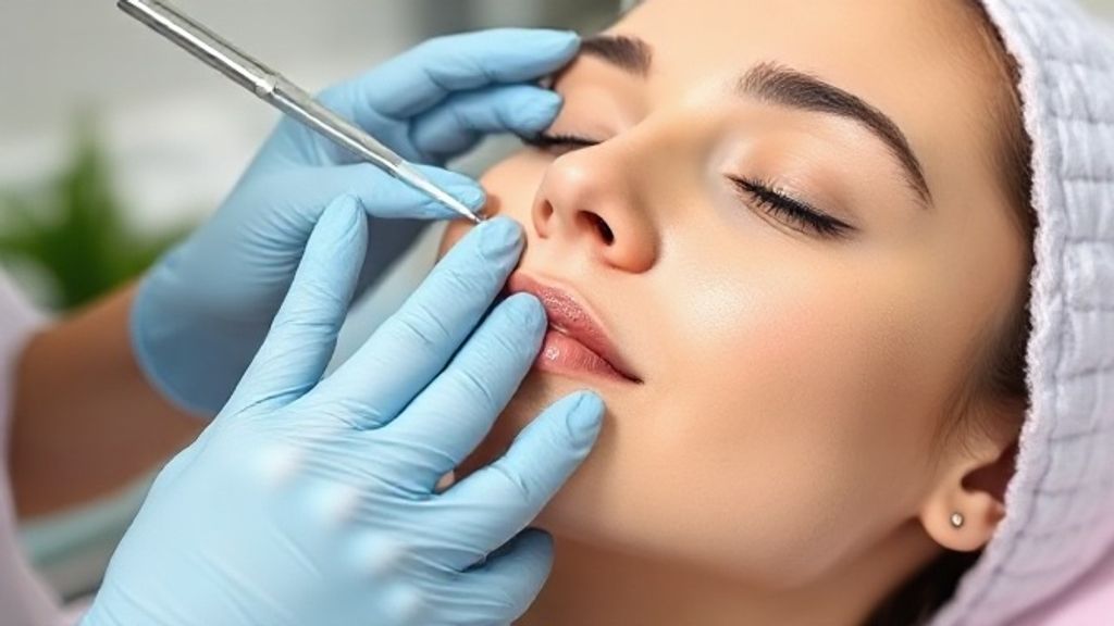 Profissional aplicando um protocolo estético facial em paciente em ambiente de clínica moderna