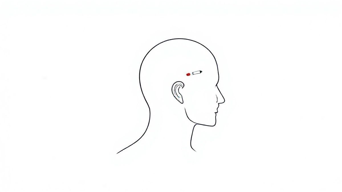 Diagrama mostrando aplicação da toxina botulínica no trapézio para o efeito de pescoço alongado
