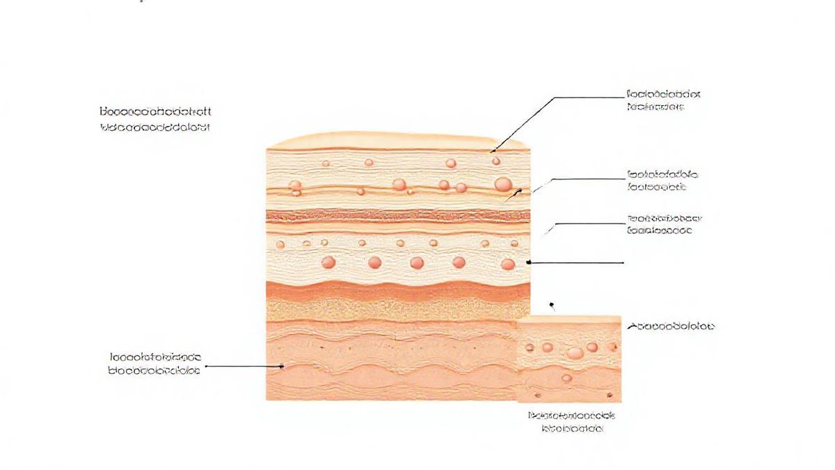 Diagrama mostrando a pele com áreas escuras e o efeito do tratamento para melasma