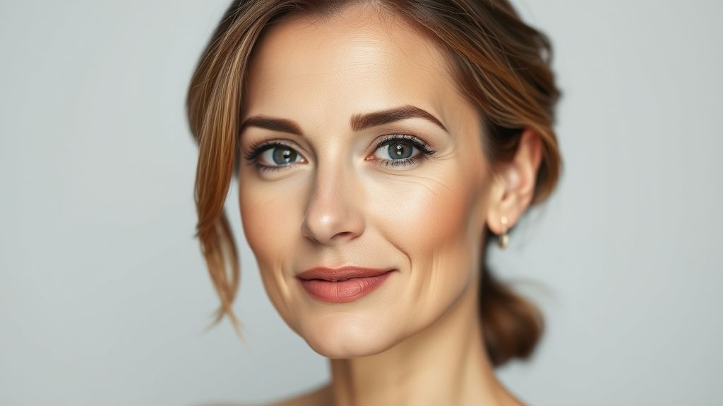 Mulher com pele saudável e expressão serena, representando o benefício do tratamento para manchas corporais