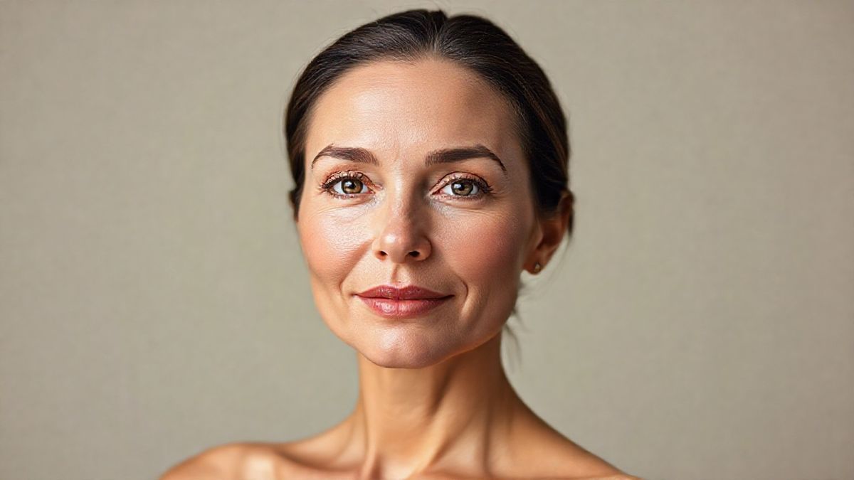 Mulher com pele uniforme e radiante, representando prevenção e tratamento eficaz contra o melasma.