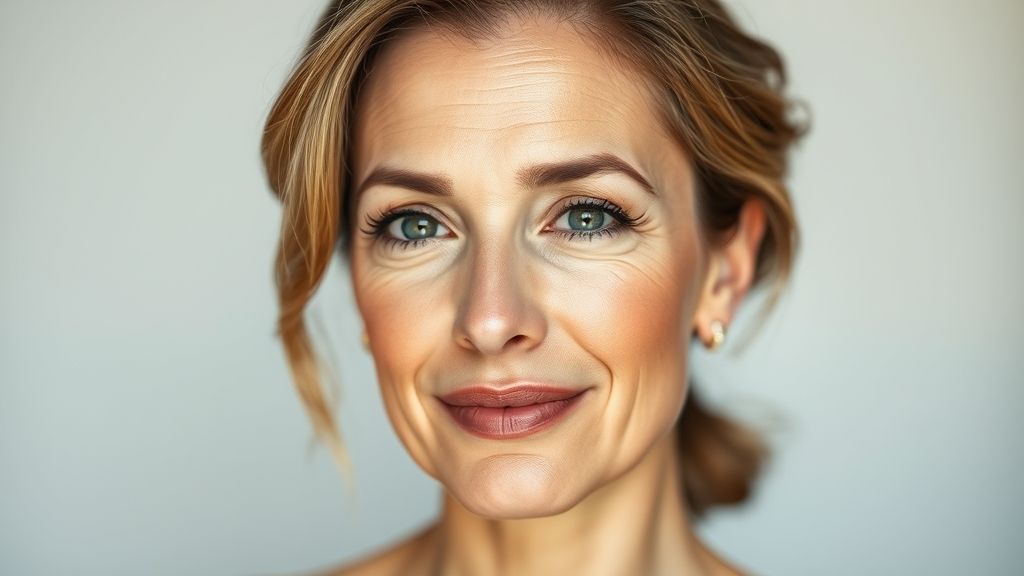 Mulher com pele saudável e expressão serena, representando os benefícios dos remédios caseiros para rugas